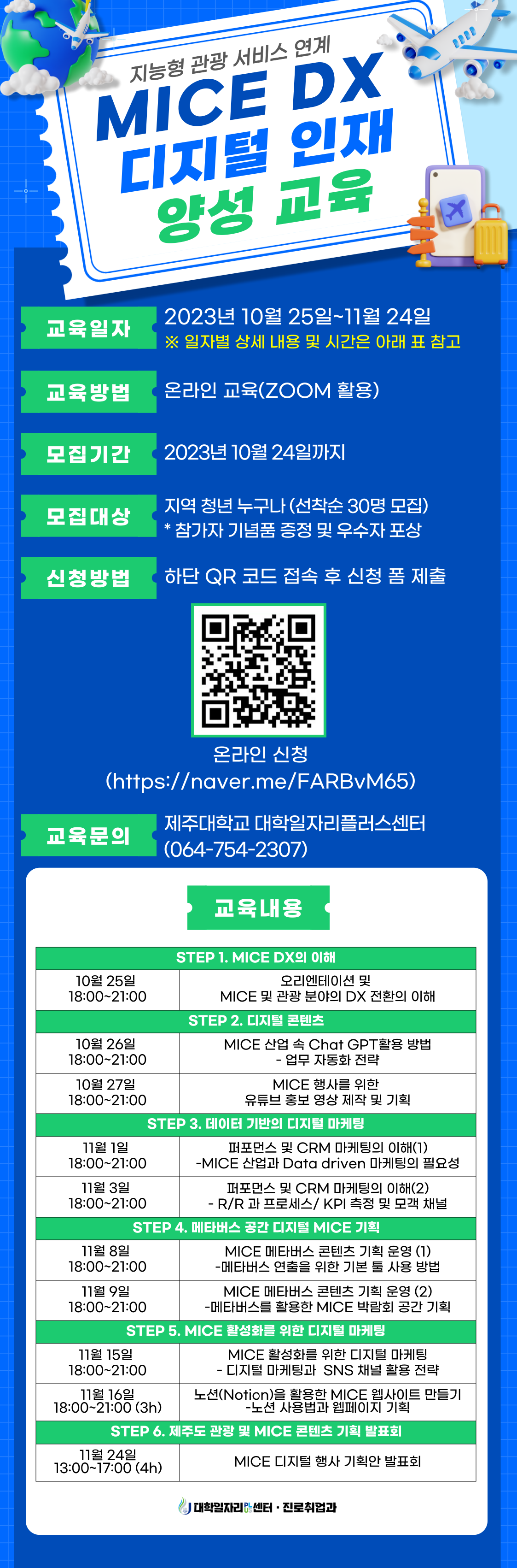 (지능형 관광 서비스 연계) MICE DX 디지털 인재 양성 교육 안내