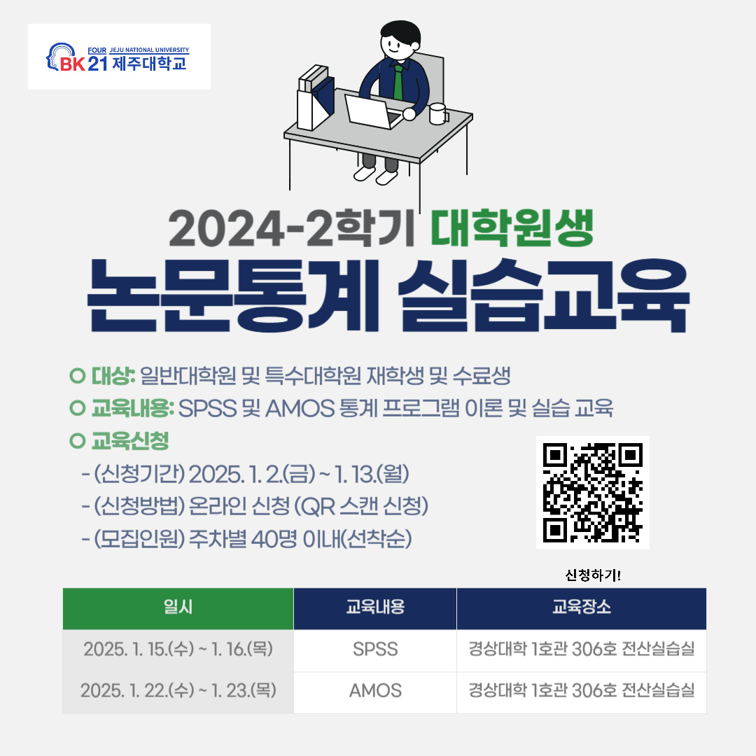 [BK21] 2024-2학기 논문통계 실습교육 운영 계획 안내
