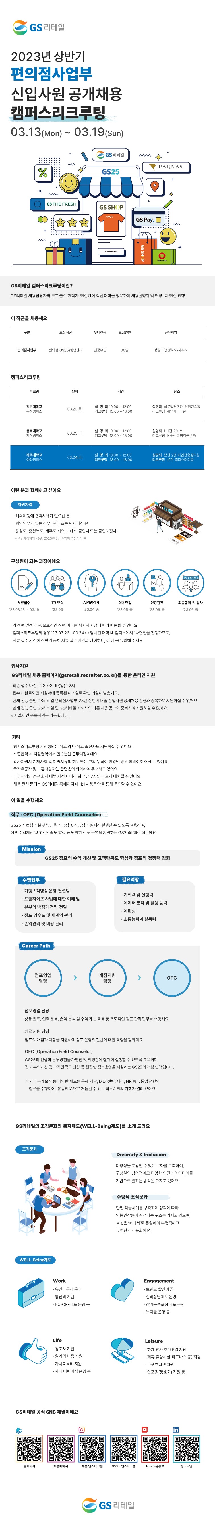 [MINI JOB FAIR_Ep.1]GS리테일 2023년 상반기 채용설명회 및 캠퍼스리크루팅 개최 알림